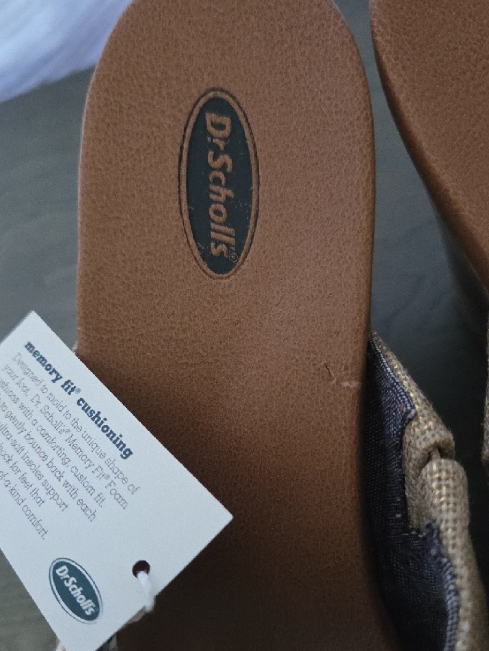 Dr. Scholl's Women's Light Gold Crossover Slip-On Wedge - Picture 3 of 10